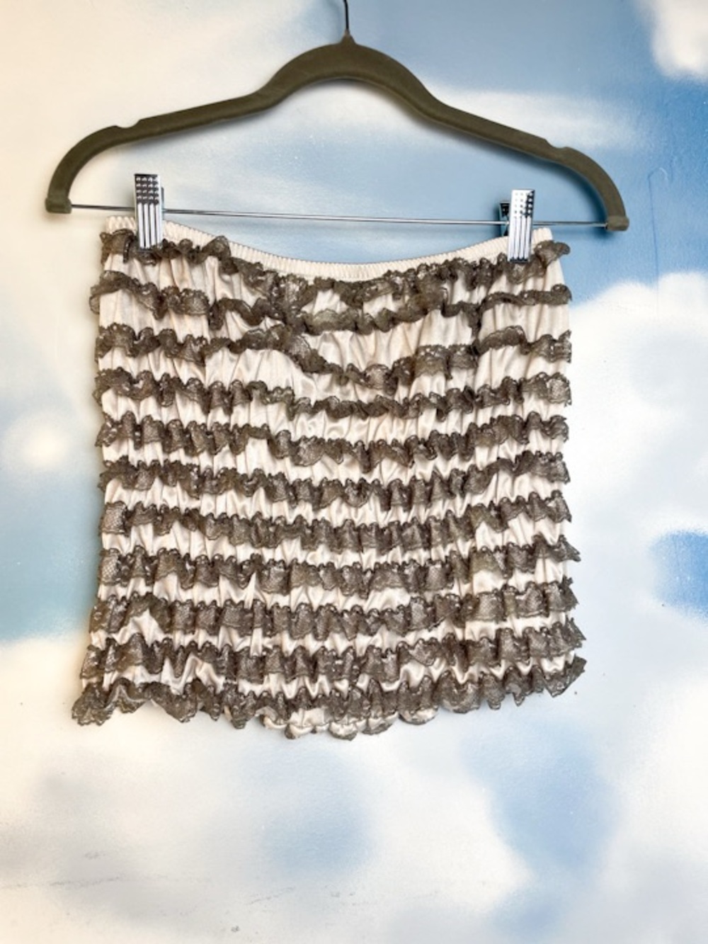 Leg Avenue ruched and ruffled lingerie tube top or mini skirt vintage